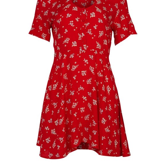 ✨ Forever 21 || Red Floral Dress - Picture 2 of 2